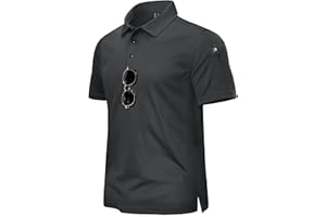 TACVASEN Men's Breathable Golf Polo Shirt Quick Dry Short Sleeve Casual Work Polo T-Shirt
