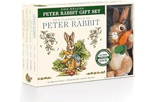 Peter Rabbit Deluxe Gift Set: 4 Classic Edition Board Books + Plush Stuffed Animal Bunny Toy: 1: The Classic Edition Board Book + Plush Stuffed Animal Toy Rabbit Gift Set