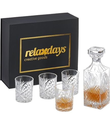 Set Carafe à Whisky Zcoolo 7 Pièces - Cristal Sans Plomb - 1 Carafe 750ml + 6 Verres 300ml