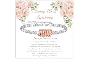 GEMAURA 16th 18th 21st 30th 40th 50th 60th 70th 80th Birthday Gifts for Women, Adjustable Silver Bracelet for Women Sterling Silver Bracelet Birthday Gifts with Cards for Mum Daughter Sister Grandma