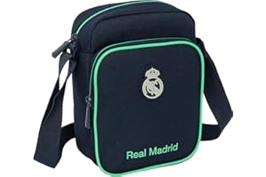 SAFTA REAL MADRID 2ª EQUIPACIÓN 25/26 - Bandolera con Bolsillo Exterior, Maletín Portatodo, Bandolera, Cómoda y Versátil, Calidad y Resistencia, 16x6x22 cm