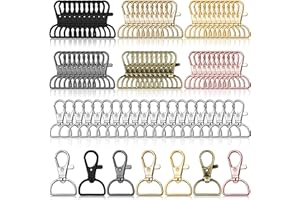 Swivel Clasp Hooks, Anezus 80Pcs Key Chain Clip Hooks, D Ring Clip Lanyard Hardware for Keychain Making, Lanyard Making, Purse Hardware, DIY Craft (1” Inside Width)