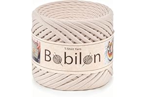 BOBILON T-Shirt Yarn Crochet Fettuccini Zpagetti, 7-9 mm Tshirt Yarn for Crocheting, Knitting Yarn Ball, T Yarn Organic, Macrame T-Yarn, Ribbon Yarn 100% Cotton Fabric, Jersey Yarn - Ivory