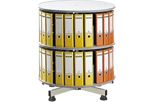 ‎CERTEO kaiserkraft | Ordner-Drehsäule | Ø 800 mm | Tisch-Ausführung | 2 Etagen | hellgrau