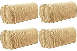GEOCANG Armchair cover,Set of 4 non-slip armchair, sofa armrest protector, for furniture protector Set of 4(Khaki)