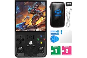 AISLPC R36MAX Retro Handheld Game Console with Open Source Linux System, 64GB TF Card Built-in 18,000+ Classic Video Games, Portable Gaming Console with 4.0-inch IPS HD Screen & 4000mAh Battery (Black 64GB)