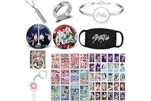 ZHENGGE Kpop Stray Kids Coffret cadeau pour enfants, carte photo Stray Kids, autocollants, bracelet, masque facial, bagues, collier