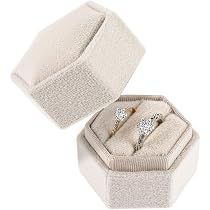 Boîte à Bagues En Velours - Pour Fiançailles, Mariage, Anniversaire - Taille 5.5x5x4cm - Cadeau Romantique - 14