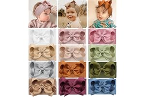 JOYOYO Lot de 12 bandeaux avec nœud en nylon doux et large de 15,2 cm, super extensibles pour bébés, tout-petits