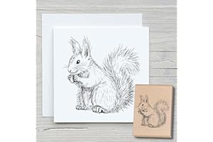 ‎NEWSTAMPS DIE STEMPELMACHER NEWSTAMPS Stempel Eichhörnchen links Motivstempel groß aus Holz & Gummi zum Karten basteln, Holzstempel, Tiere, Tierstempel, Scrapbook, Textilstempel, Deko, Kinder