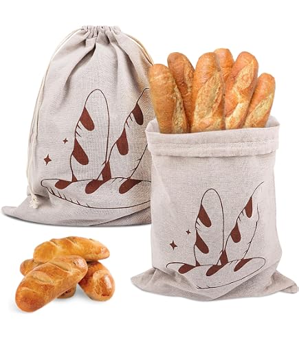 2 Sacchetti In Cera D'api BOXOB Per Pane, Riutilizzabili, 43x53 Cm, Mantengono Il Pane Fresco
