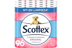 Scottex Original Papel higiénico, rollos dos capas que proporcionan el equilibro adecuado en suavidad y resistencia, 96 Unida