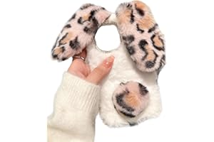 Tivenfezk Nadoli Hase Pelz Hülle für Xiaomi Redmi Note 13 4G,3D Kaninchen Ohr Case Warme Flauschige Plüsch Schutzhülle Handy Schale Tasche Soft Bunny Cover