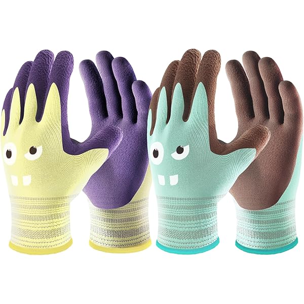 2 Paia Guanti Da Giardinaggio Bambini | Con Disegni Tigre E Coniglio - Foto 11