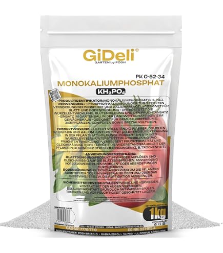 GiDeli Kaliumnitrat 3 x 1kg - Ein Universaldnger, Ideal fr Blumen,  Obstpflanzen und Zierpflanzen - 1 kg Dnger Reicht fr 60 m -  Pflanzendnger, der die Immunitt und das Wachstum verbessert : Amazon.de:  Gewerbe, Industrie & Wissenschaft