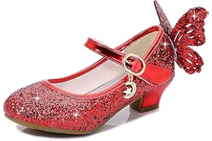 YOSICIL Mädchen Hohe Absätze Elegante Prinzessin Ballett Schuhe Schmetterling Flügel Hochhackige Sandalen Fasching Halloween Geburtstag Hochzeit Party