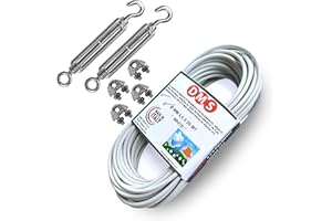 DMS Filo per stendere il bucato da esterno 20Mt - diametro mm 5. Resistente. Cavetto in acciao rivestito, stendibiancheria Made in Italy (20 MT)