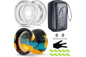 Watieoboo yoyo 2 Sets (Metall-JoJo + Kristall-JoJo), reaktives und Nicht reaktives JoJo, das Beste JoJo-Geschenk für Kinder, geeignet für JoJo-Anfänger und professionelles JoJo für Erwachsene