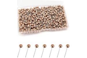 PSXUIE 500 Piezas Chinchetas,Chinchetas para Corcho,Pins,Chinchetas De Mapa,Chinchetas De Plástico,Chinchetas Pared,Chinchetas,Chinchetas para Mapas,Marcadores De Tela Y para Marcar Rutas De Viaje(Dorado)