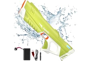 Hereneer Pistola de Agua Electronica, 8-10M Largo Alcance de Pistola de Agua, Verano,Fiestas en el Jardín de la Playa,Juguetes de Piscina, Regalos Veranos para Adultos Niños (Amarillo 5)