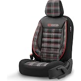 Otom Gti Sports Design Oto Koltuk Kılıfı Ekstra Destekli &Ouml;zel Jacquard Kumaş Tam Set - Kırmızı-Siyah