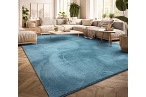 TT Home Tappeto Salotto Pelo Corto Monocolore Design Moderno Lavabile Giallo Oro, Colore: Blu Chiaro Turchese, Dimensione:80x150 cm