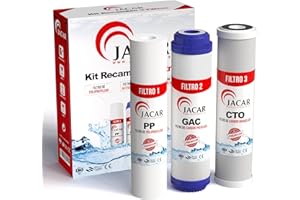 JACAR Filtri Osmosi Inversa 3 Fasi Universale con Attrezzature Osmosi 5 Stadi, Kit Ricambi Filtro Acqua Potabile, Kit Ricambi Filtri per Impianti Acqua Purificata per Attrezzature Domestiche