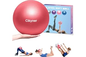 Cikyner Soft Pilates Ball, 23-25cm Kleiner Gymnastikball mit aufblasbarem Strohhalm, für Pilates, Yoga, Ganzkörpertraining, Verbesserung des Gleichgewichts zu Hause im Fitnessstudio und im Büro