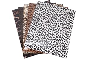 Rfvtgb 5Pc Heat Transfer Vinyl Bundle 12 x 10 Inches Print Leopard HTV Vinyl Craft Film Garment Clothing for T-Shirt Decoration