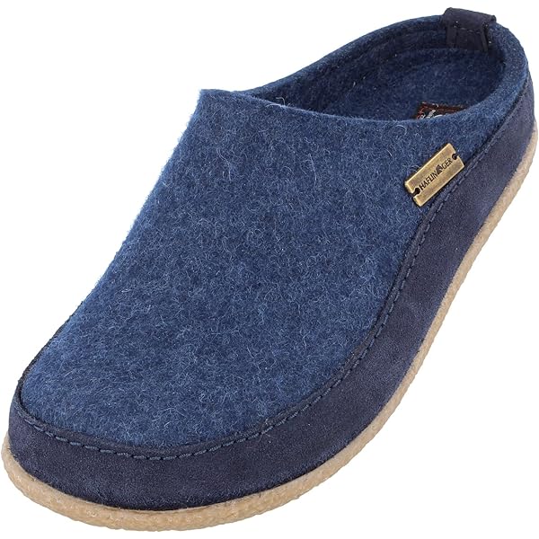 HAFLINGER Grizzly LU vilten pantoffels met rubberen zool, antraciet, 37 EU