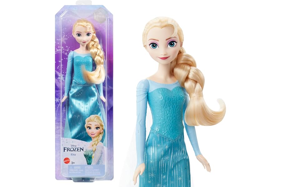 Mattel Disney Princess Dolls, Elsa Posable Fashion Doll with Signature Clothing and Accessories, Disney's Frozen Movie Toys, HLW47