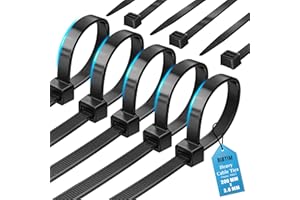 BIBTIM Bridas para Cables, 200 x 3.6mm, Paquete de 100, Bridas de Nylon Premium, Bridas de Plástico Multiusos, Mecanismo de Autocierre Seguro, para Casa, Jardín, Oficina y Bricolaje