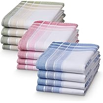 Lot De 12 Mouchoirs En Tissu Coton 40x40 Cm - Blanc, Pour Hommes Et Femmes, Occasions Formelles