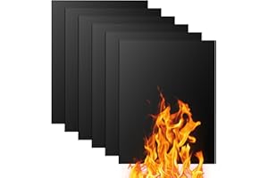 Gentpovth 6er Set 40cm x 30cm BBQ Grillmatte, leicht zu reinigen und Wiederverwendbar, Grillmatten für Gasgrill, Antihaft Grillmatten, Hitzebeständig,zuschneidbar, für Holzkohlegrill, Grill, Backofen