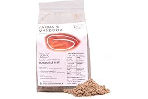 MANDORLE MELI Farina di Mandorle Siciliane - Fonte di Vitamine e Fibre - Ottima per Preparazione di Dolci e Senza Glutine (Sgusciata Siciliana, 500g)