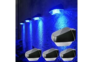 Lacasa Lampe Solaire Extérieur, 4 Pack LED Lumière Solaire Extérieure Auto On/Off 30LM Haute Luminosité Éclairage Mural IP65 Étanche Lampe Solaire de Sécurité pour Jardin, Clôture, Lumière Bleue