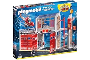 Playmobil 9462 Caserne de Pompiers avec hélicoptère- City Action- Les Pompiers- Les Pompiers Pompier