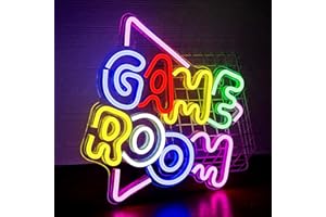 SIGNSHIP Game Room Neon Light LED, Enseigne au néon Cool alimentée par USB Art Décoration Murale pour Salle de Jeux Salon Bar faire la fête Garçons Cadeau