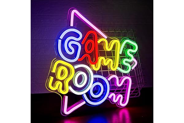 SIGNSHIP Game Room Letreros de luces de neón de Acrílico LED, USB, para decoración de paredes, dormitorio Sala de juegos Bar, fiestas, Regalo para niños