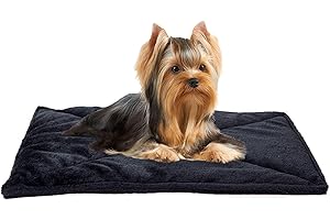Furhaven Small Cat Bed ThermaNAP Quilted Faux Fur Self-Warming Pad, Washable - Black, Small