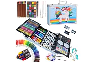 HYDROGELIX® - Maletín de Pinturas para Niños y Niñas, Acuarelas, Pintura Acrílica, Estuche de Arte, Set Unicornio