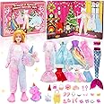 Advent Calendar 2024 with Doll Accessories Toys: 24 Days Countdown Christmas advent calendar Princess & Unicorn Doll Toys Dress Up Clothes Set for Kids Girls Christmas stocking fillers Christmas Gifts