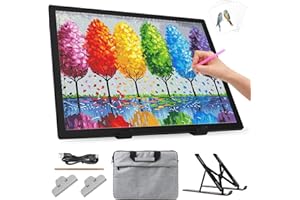 Zocelight Light Box A3 with Bag/Stand,3000mAh Battery,Rechargeable led Light pad,3 Colors dimmable and 6 Brightness dimming Light Table for Diamond Painting,Drawing,Sketching,Tattoo,Vinyl Weeding