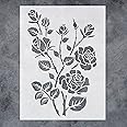 GSS Designs Large Rose Stencils for Painting on Wood Canvas Paper Fabric Floor Wall Tile Roses Flower Reusable Stencils for Crafts Home Furniture Decor Flowers Stencils