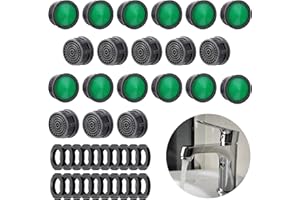 Amaxiu Napowietrzacze do kranu, perlatory, części zamienne, z uszczelką, ogranicznik przepływu, filtr, oszczędność wody, akcesoria do łazienki, kuchni, 20 szt.