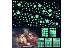 Giantree Świecące w ciemności naklejki ścienne - 469 szt., świecące naklejki ścienne na sufit, do sypialni, salonu - idealne dla dzieci i przedszkola