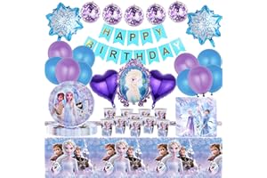 62 Pcs Kit Compleanno Frozen Lemotoy Frozen Compleanno Frozen Stoviglie Per Feste Kit, Frozens Compleanno Decorazioni Piatti, Asciugamani Di Carta, Tovaglie,