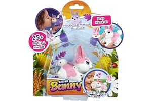 Animagic Let's Go Bunny Pink, Spielzeug für Kinder ab 5 Jahren, Interaktives Plüschkaninchen