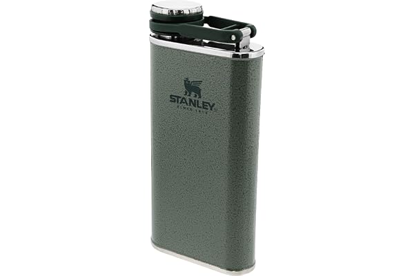 Stanley 1913 Classic Wide Mouth Hip Flask 0.23L - Hammertone Green | With Never-Lose Cap - Fickplunta I Rostfritt Stål Med Stor Öppning För Enkel Påfyllning Och Hällning