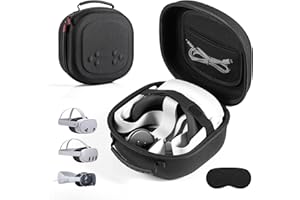 DEVASO Hard Carrying Case for Meta Quest 3S/Quest 3/Vision Pro, VR Gaming Headset and Touch Controllers Accessories Travel Carry Case, Small Hard Shell Storage Case for Apple Vision Pro, Black